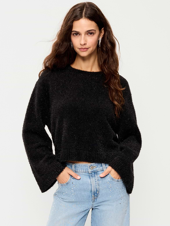 Oversized Shine Crew-Neck Sweater