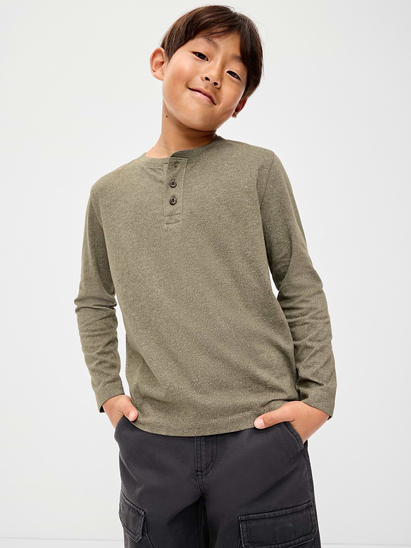 Softest Long-Sleeve Henley T-Shirt for Boys