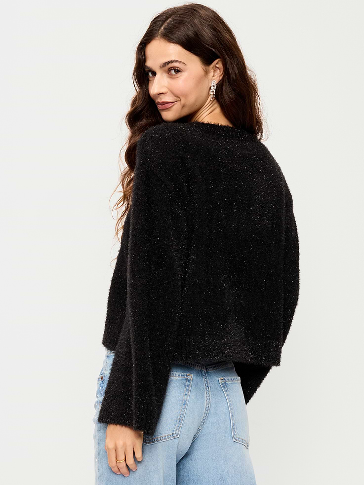 Image 2 of 6, Oversized Shine Crew-Neck Sweater