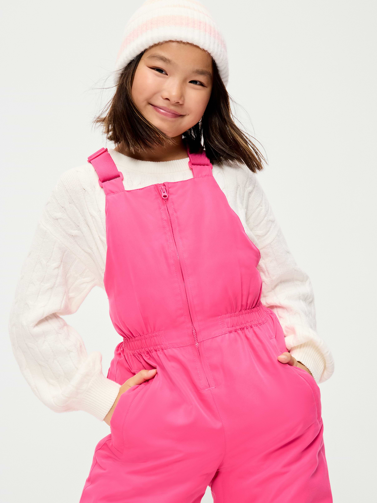 Image 3 of 4, Water-Resistant Snow-Bib Overalls for Girls