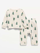 Image 3 of 3, Printed Long-Sleeve Button-Front Top and Pants Set for Baby