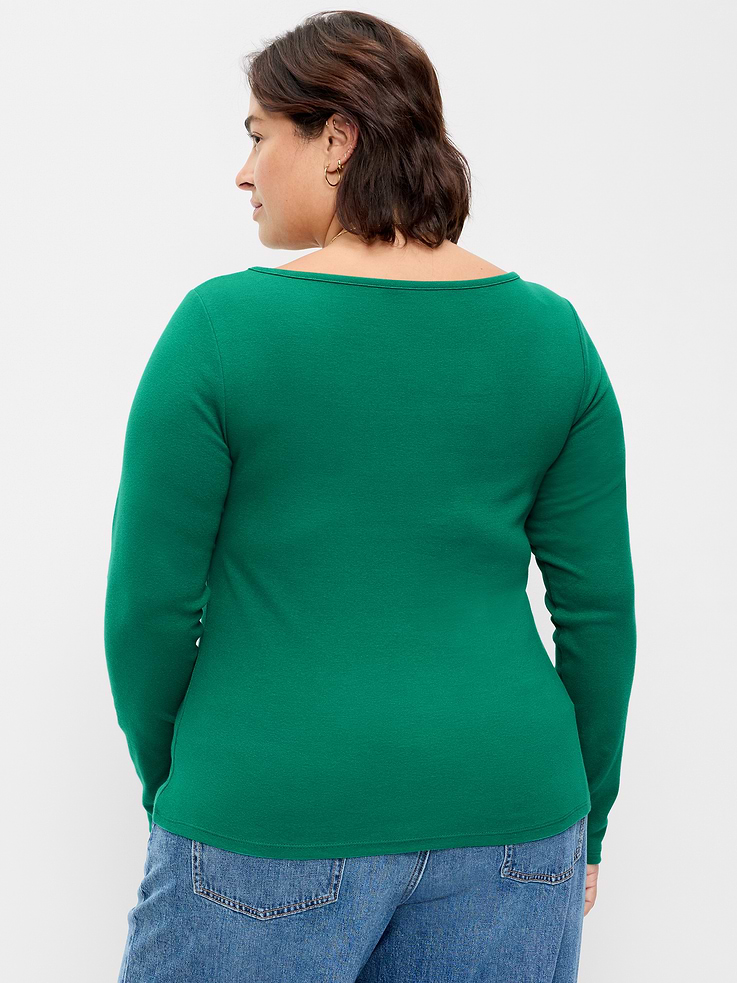 Image 6 of 6, Snug Long-Sleeve Boatneck T-Shirt
