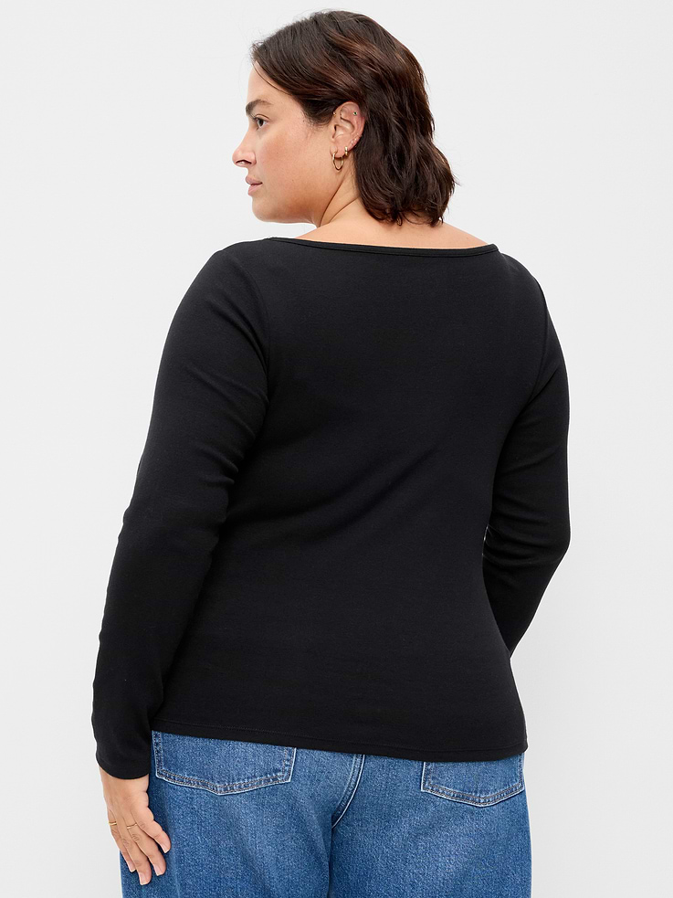 Image 8 of 8, Snug Long-Sleeve Boatneck T-Shirt