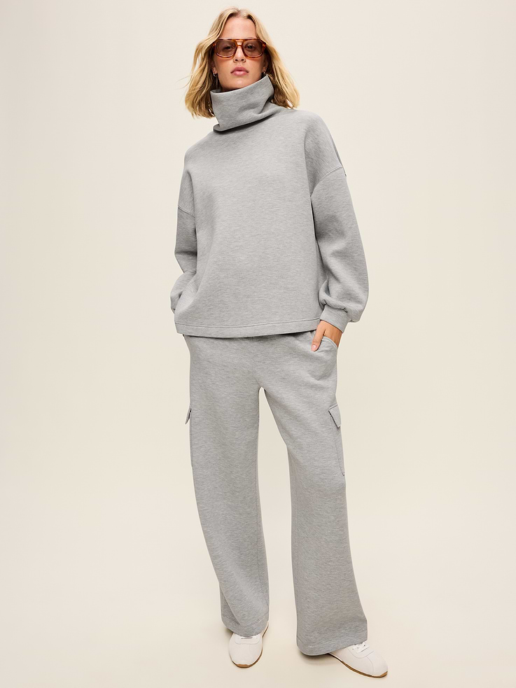 Image 3 of 7, Oversized Bounce Fleece Funnel-Neck Tunic