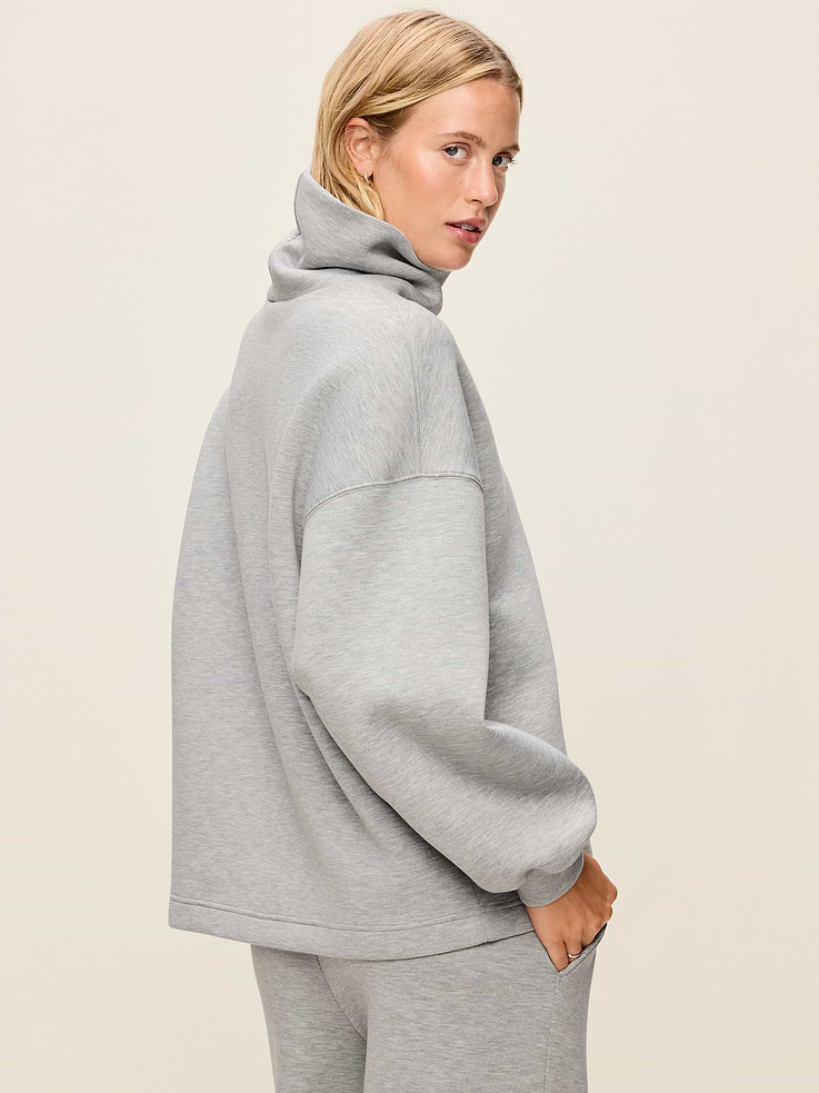 Image 2 of 7, Oversized Bounce Fleece Funnel-Neck Tunic