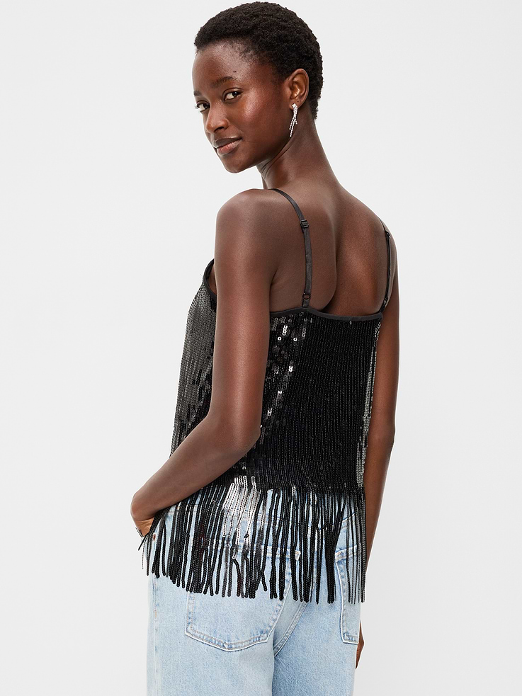 Image 2 of 5, Sequin Fringe-Hem Cami Top