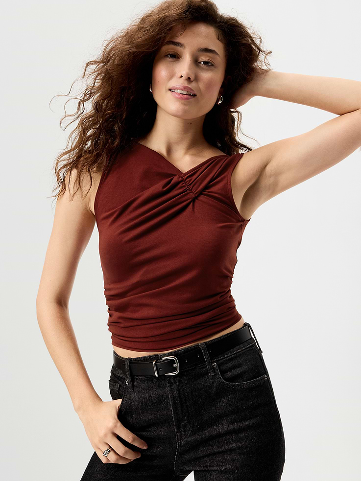 Image 3 of 8, Sleeveless Twist-Front Top