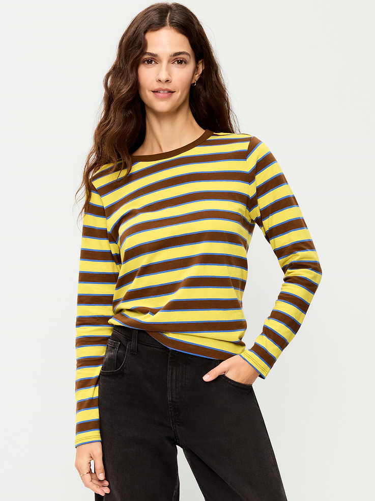 Image 1 of 8, Our EveryWear T-shirts are super-soft, with a comfortable, relaxed fit. Wear 'em with everything., crew neck, long sleeves, Product #908520