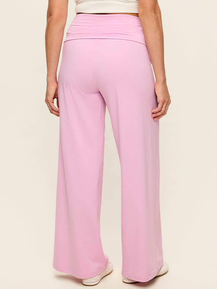Image 6 of 8, High-Waisted PowerChill Fold-Over Wide-Leg Pants