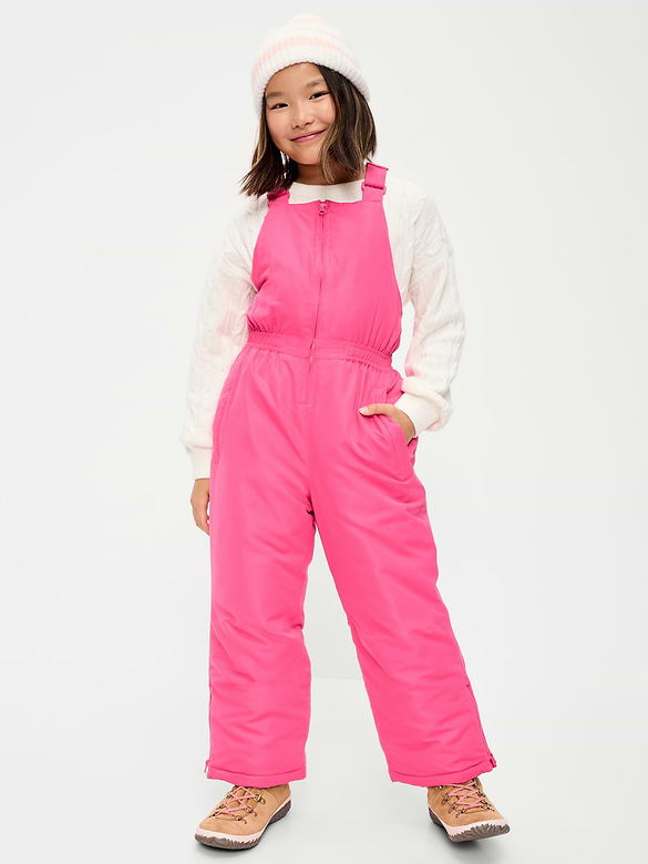 Water-Resistant Snow-Bib Overalls for Girls