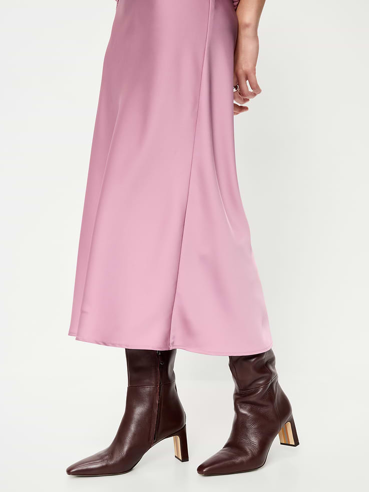 Image 4 of 6, Satin A-Line Maxi Skirt