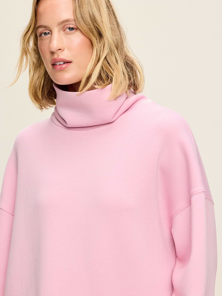 Image 4 of 5, Oversized Bounce Fleece Funnel-Neck Tunic