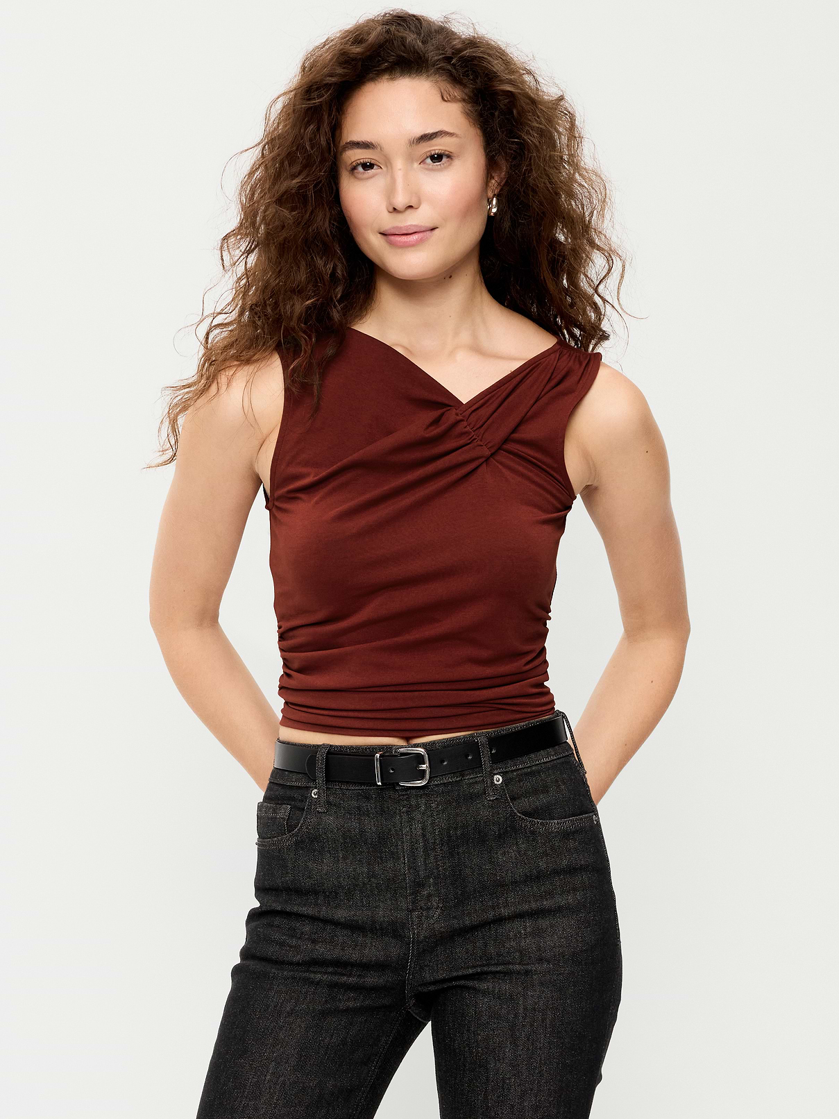 Sleeveless Twist-Front Top