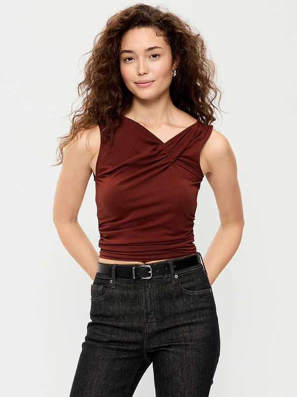 Sleeveless Twist-Front Top