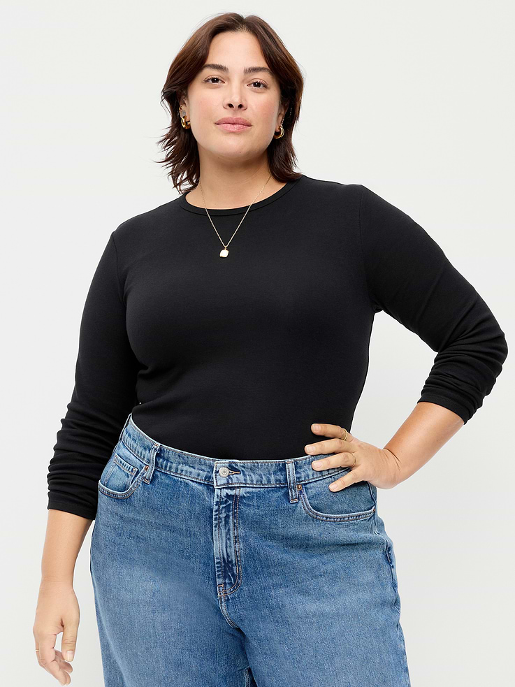 Image 7 of 8, Snug Crew-Neck Long Sleeve T-Shirt