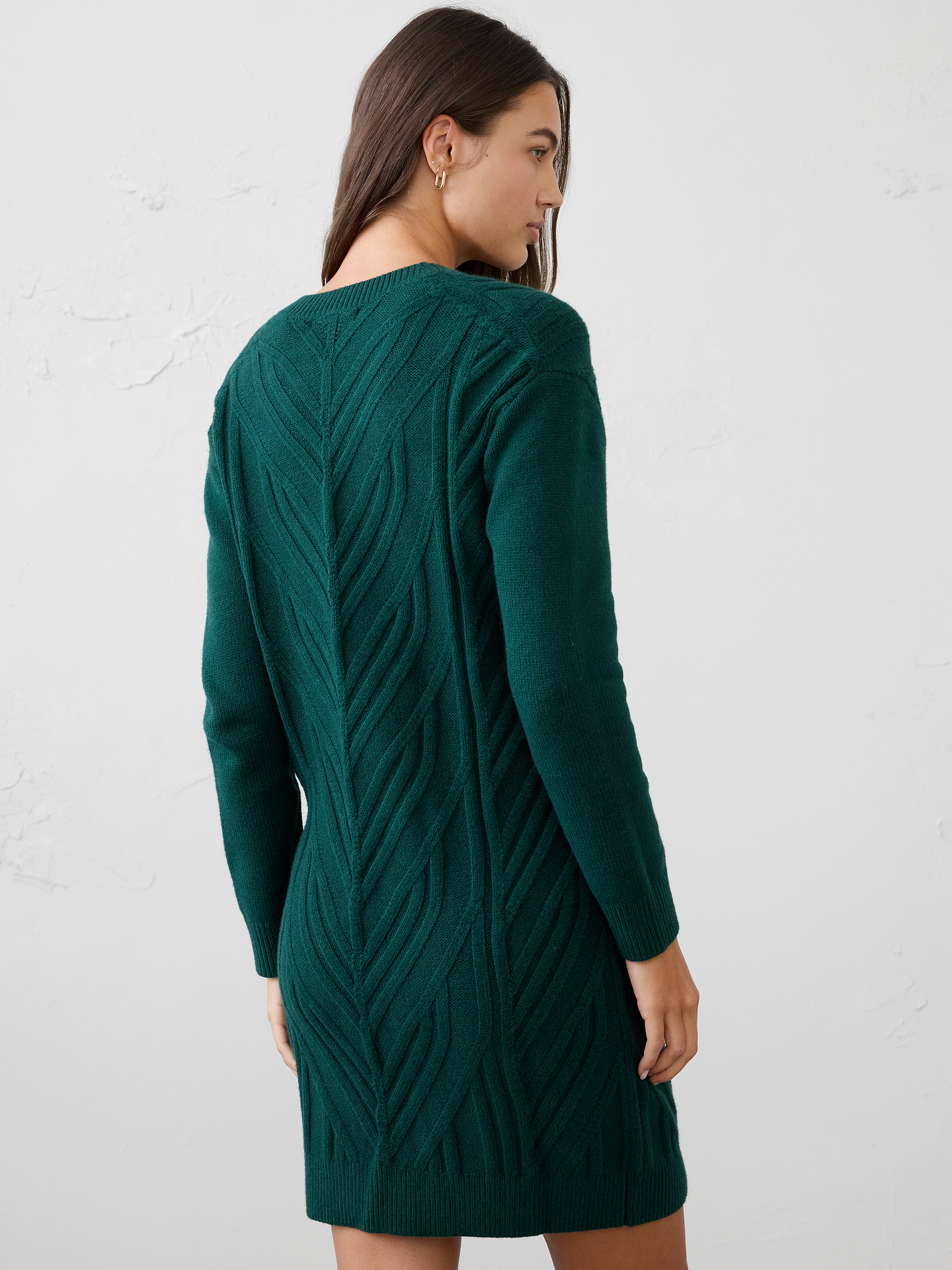 Image 2 of 6, Cable Mini Sweater Dress