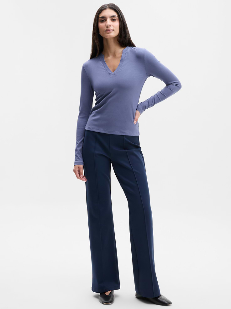 Image 4 of 6, Signature Rib V-Neck Top