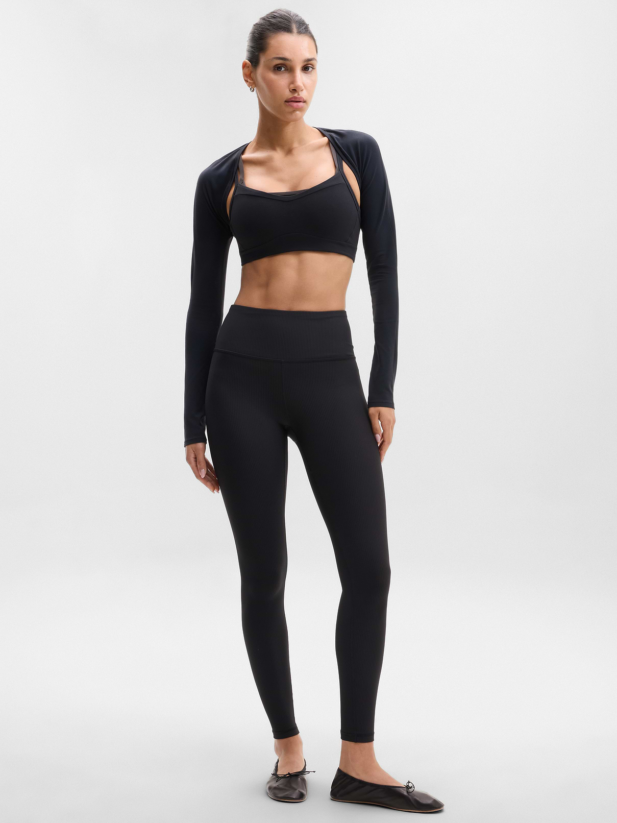 Image 1 of 8, FOR: Yoga or studio practice, FEEL: Powervita fabric is buttery soft with support that feels like a gentle hug, FAVE: Three-layer unpinchable waistband smooths and supports, Ribbed texture elevates your look on and off the mat, Made with our customer-favorite, second-skin Powervita fabric, our yoga leggings are designed for your ultimate distraction-free practice, Product #410342