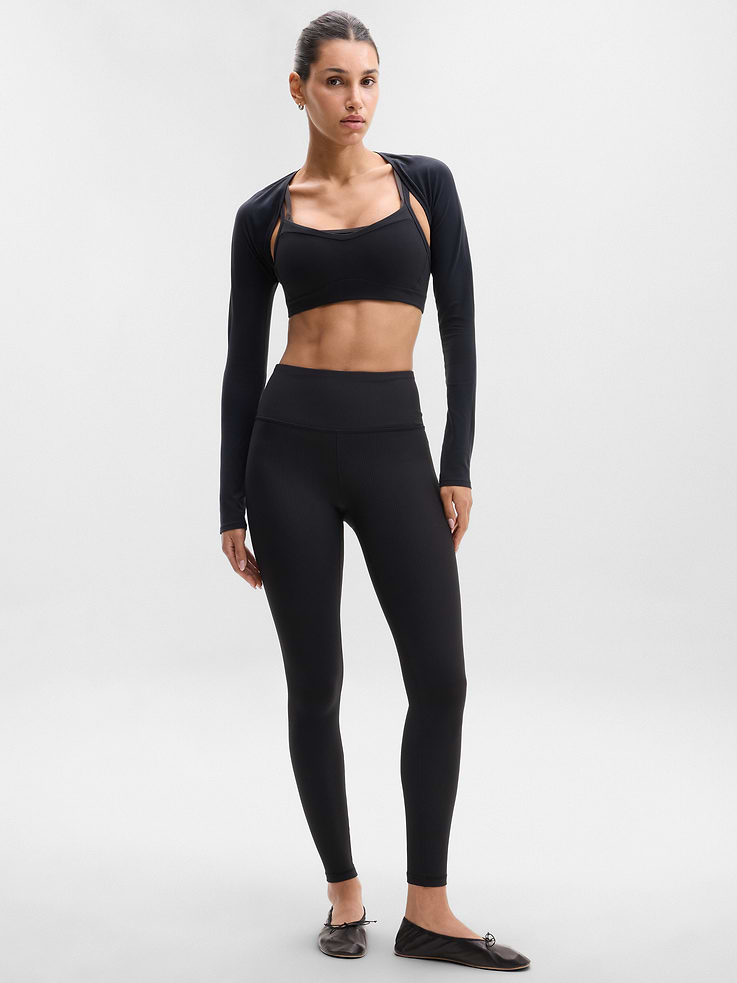 Image 1 of 5, FOR: Yoga or studio practice, FEEL: Powervita fabric is buttery soft with support that feels like a gentle hug, FAVE: Three-layer unpinchable waistband smooths and supports, Ribbed texture elevates your look on and off the mat, Made with our customer-favorite, second-skin Powervita fabric, our yoga leggings are designed for your ultimate distraction-free practice, Product #410342