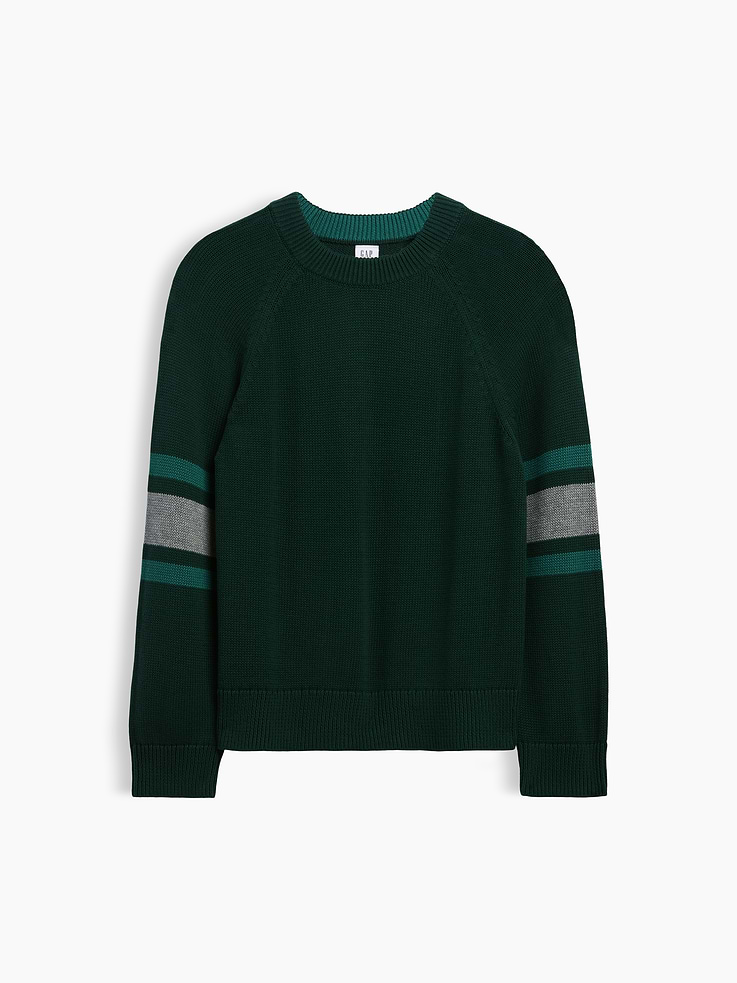 Image 2 of 5, Kids 100% Cotton Relaxed Crew Sweater