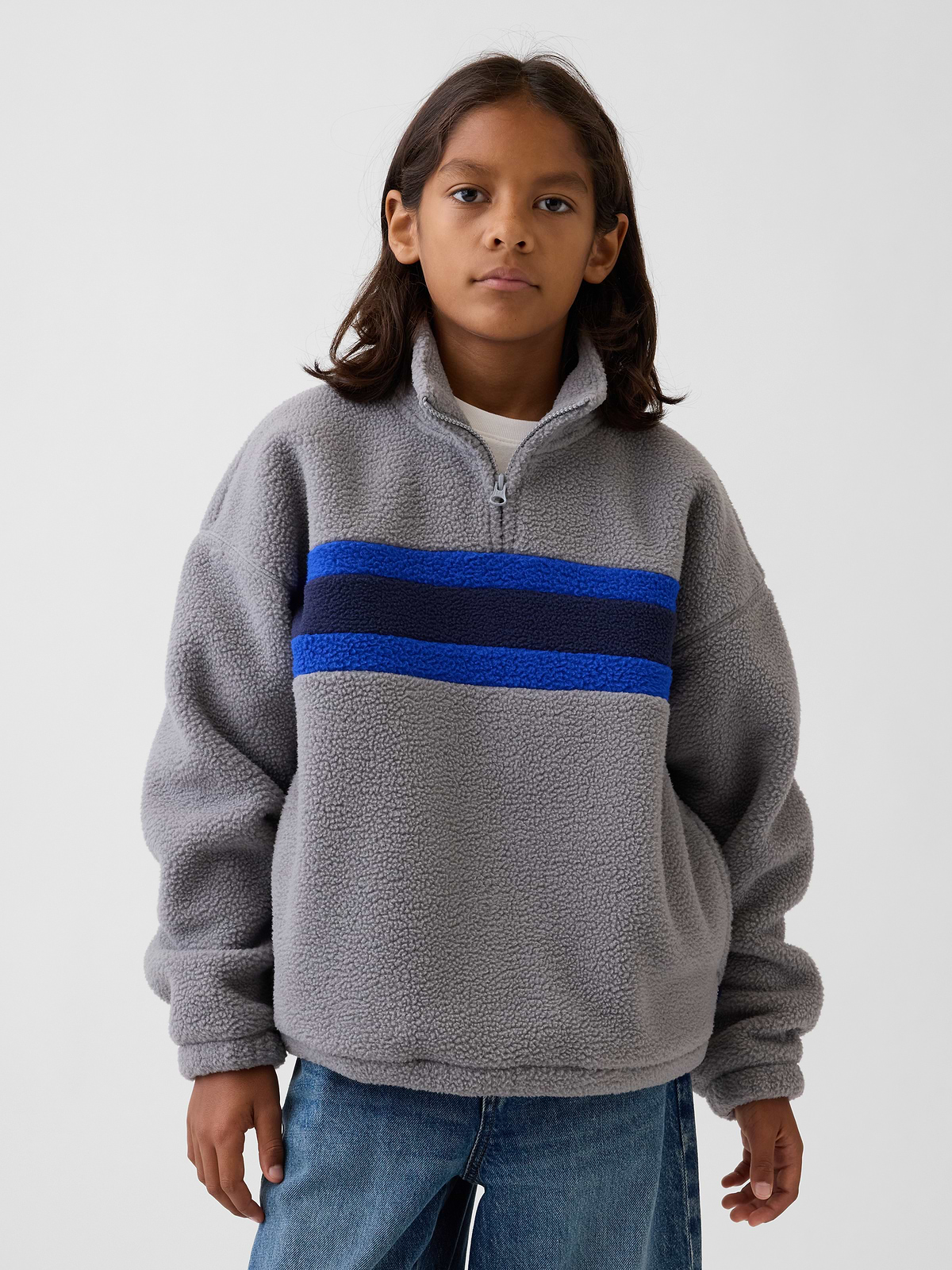 Kids Sherpa Relaxed Quarter-Zip Pullover