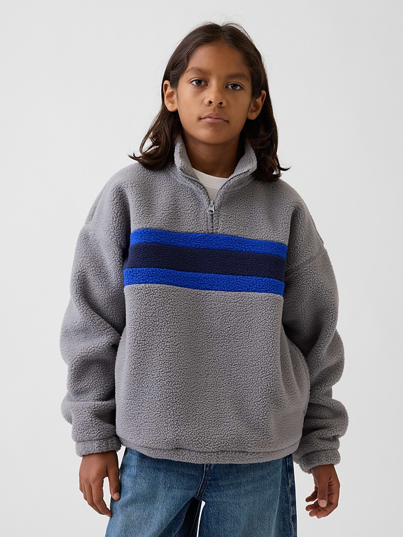 Kids Sherpa Relaxed Quarter-Zip Pullover