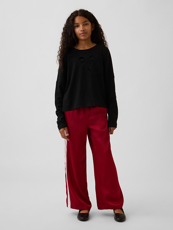 Kids Satin Easy Wide-Leg Pants