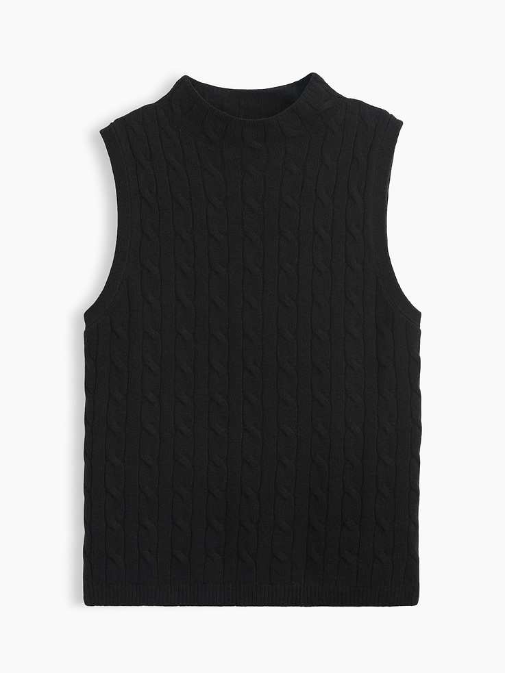 Image 5 of 5, CashSoft Cable-Knit Sweater Vest