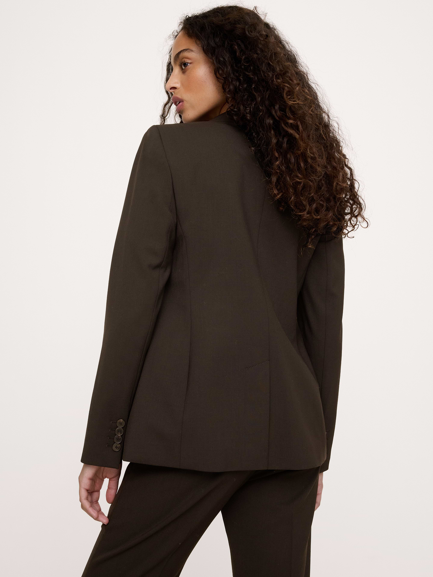 Image 3 de 8, Blazer ajusté en laine italienne légère