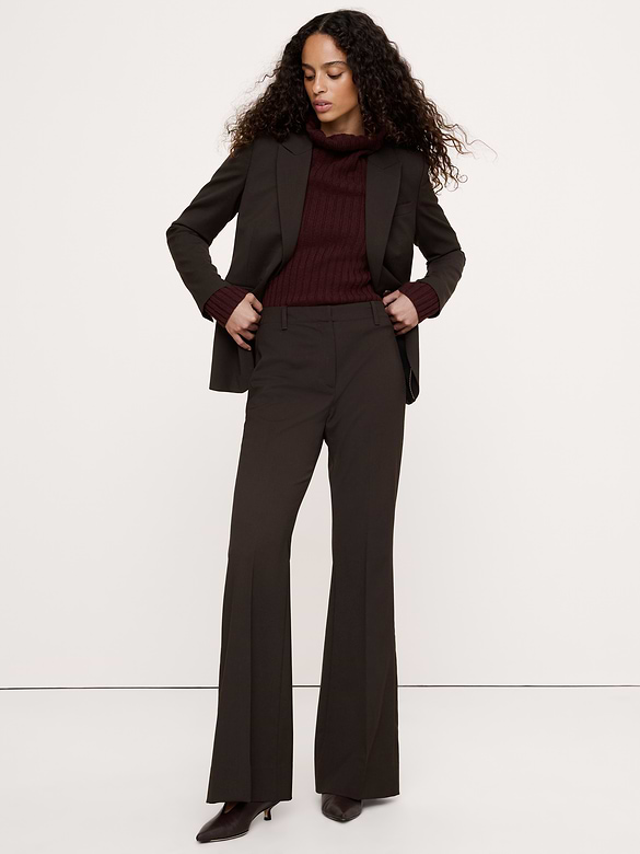 Ultra High-Rise Flare Italian Lightweight Wool Pant