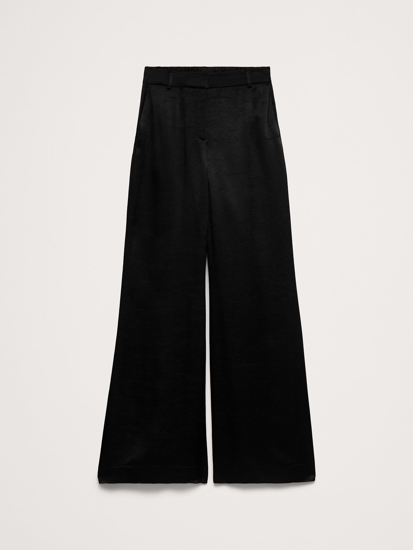 Image 8 de 8, Pantalon en satin texturé à jambe large et taille haute