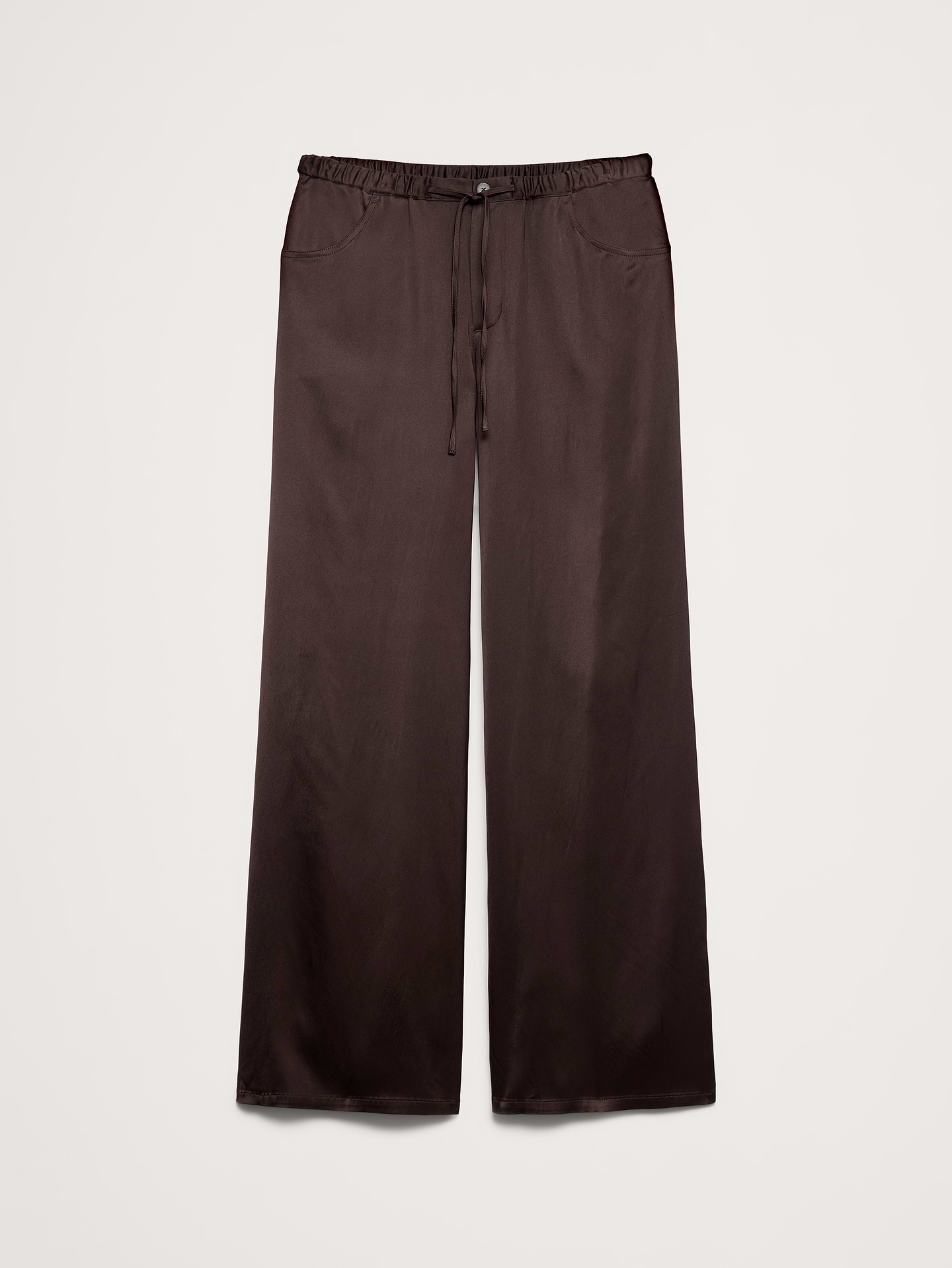 Image 5 de 8, Pantalon Studio jambe large à cordon de serrage en satin extensible