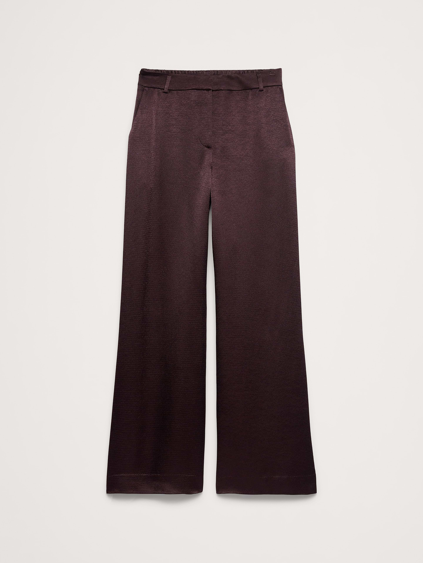 Image 5 de 8, Pantalon en satin texturé à jambe large et taille haute
