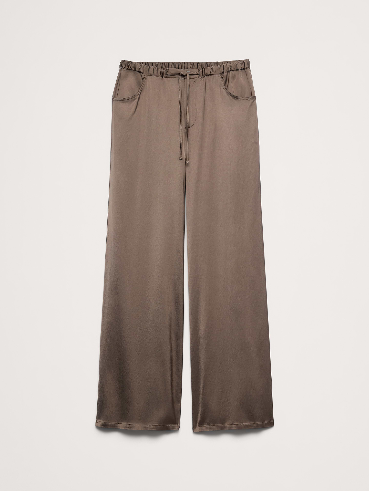 Image 8 de 8, Pantalon Studio jambe large à cordon de serrage en satin extensible