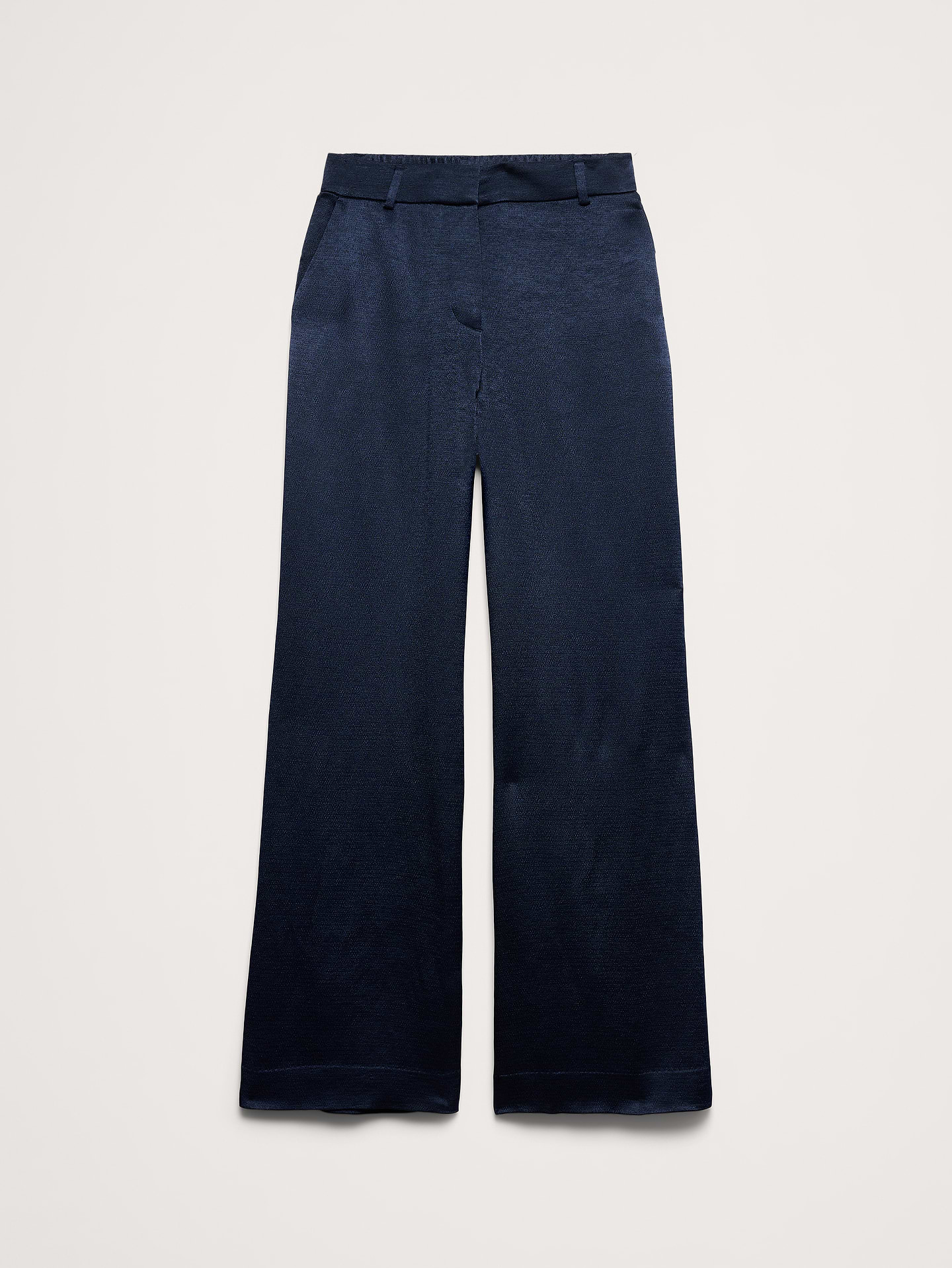 Image 5 de 8, Pantalon en satin texturé à jambe large et taille haute