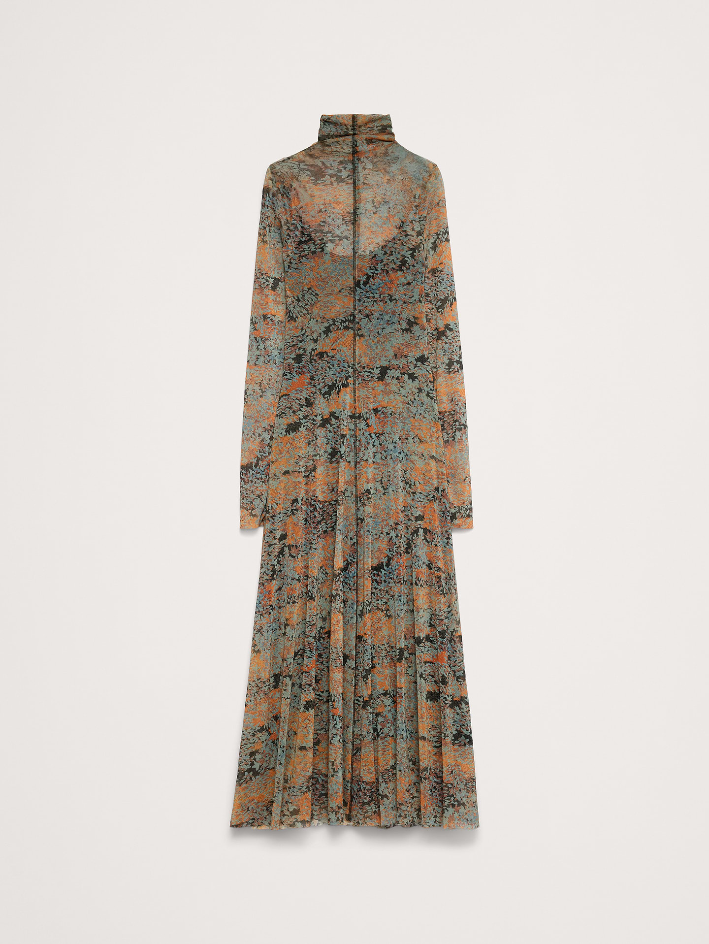 Image 5 of 8, Mesh Long-Sleeve Maxi Dress