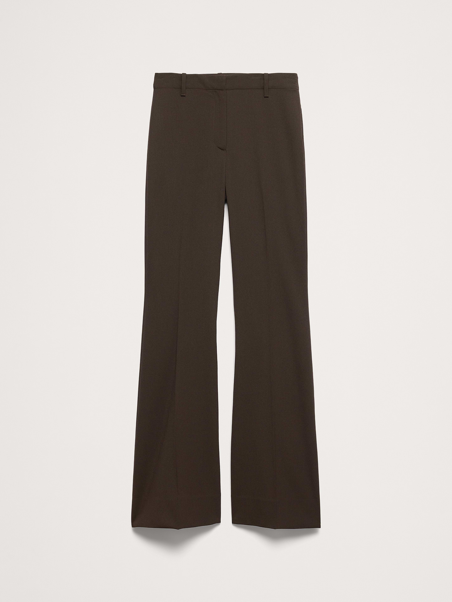 Image 5 de 8, Pantalon évasé à taille haute en laine italienne légère