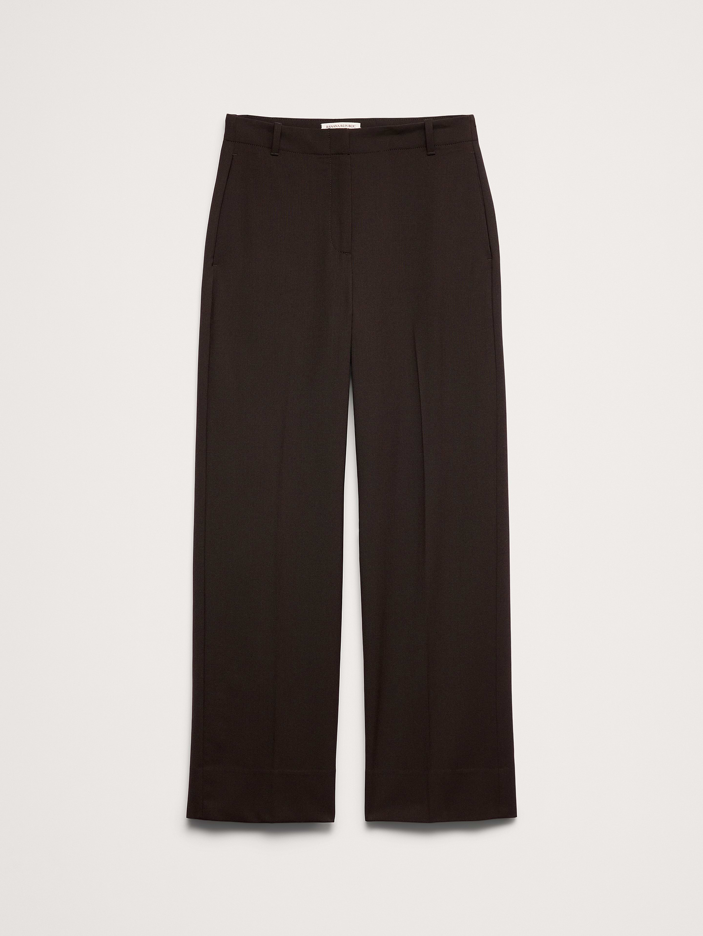 Image 5 de 8, Pantalon droit moderne à taille haute en laine italienne