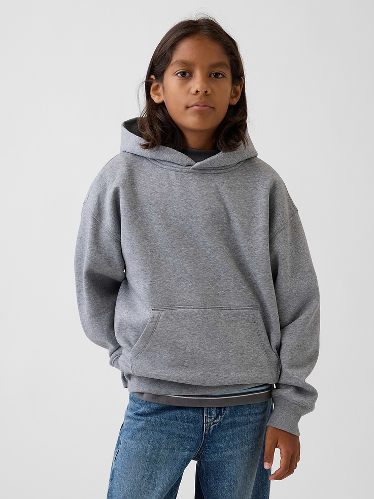 Image 1 of 4, Our softer than soft sweats. Brushed on the inside. Smooth on the outside. Made so that no two are alike., Soft cotton-blend fleece pullover hoodie. In a relaxed fit., Hooded neckline., Long sleeves with drop shoulders., Front kanga pocket., Banded rib cuffs and hem., Certain styles have an allover camo print., Made with 23% recycled polyester. Compared to virgin materials, using recycled materials helps reduce resource use and waste., Product #915485