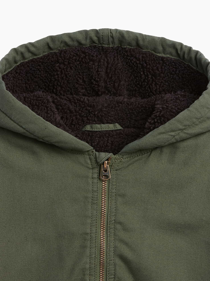 Image 4 of 5, Kids Sherpa-Lined Hooded Canvas Jacket