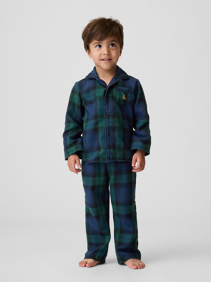 Image 3 of 6, Baby & Toddler Recycled Flannel PJ Set
