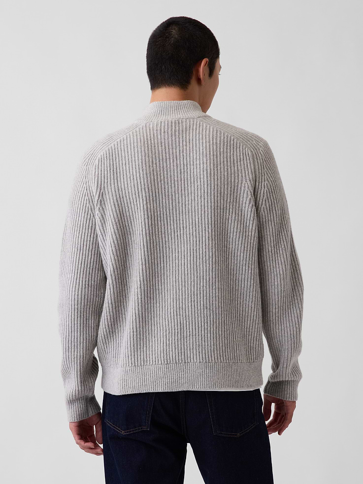 Image 3 of 5, CashSoft Rib Quarter-Zip Sweater