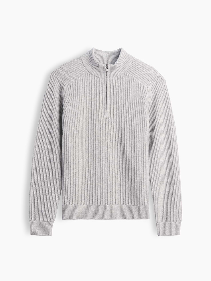 Image 5 of 5, CashSoft Rib Quarter-Zip Sweater