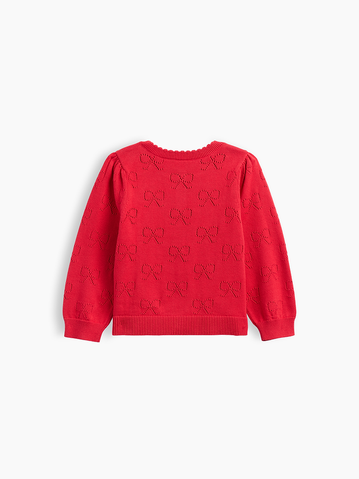 Image 3 of 3, babyGap Puff Sleeve Pointelle Cardigan