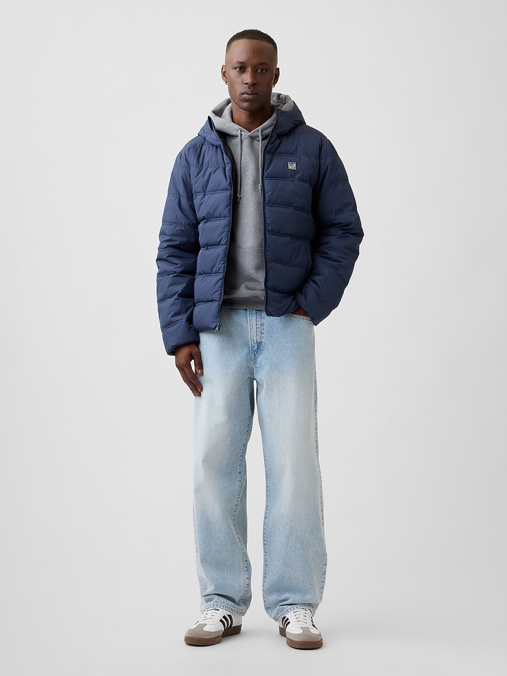 Image 3 of 5, Relaxed Hooded Puffer Jacket