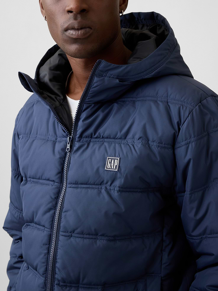 Image 4 of 5, Relaxed Hooded Puffer Jacket