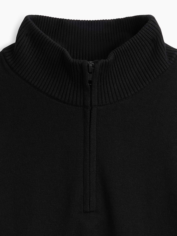 Image 4 of 5, Relaxed Mockneck Quarter-Zip Sweater
