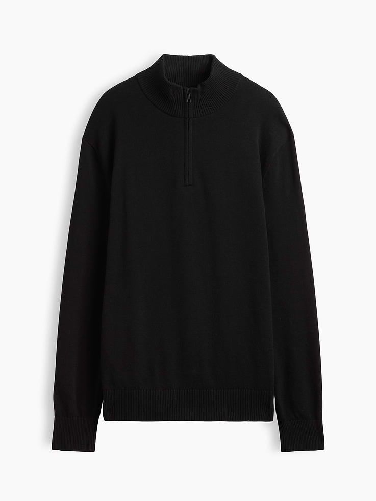 Image 5 of 5, Relaxed Mockneck Quarter-Zip Sweater
