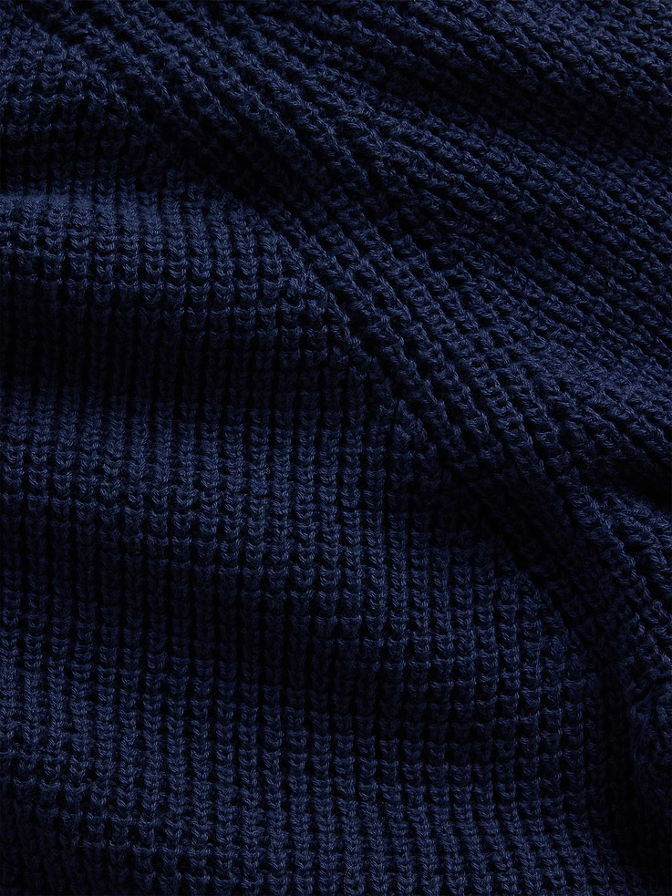 Image 4 of 5, 100% Cotton Waffle-Knit Crewneck Sweater