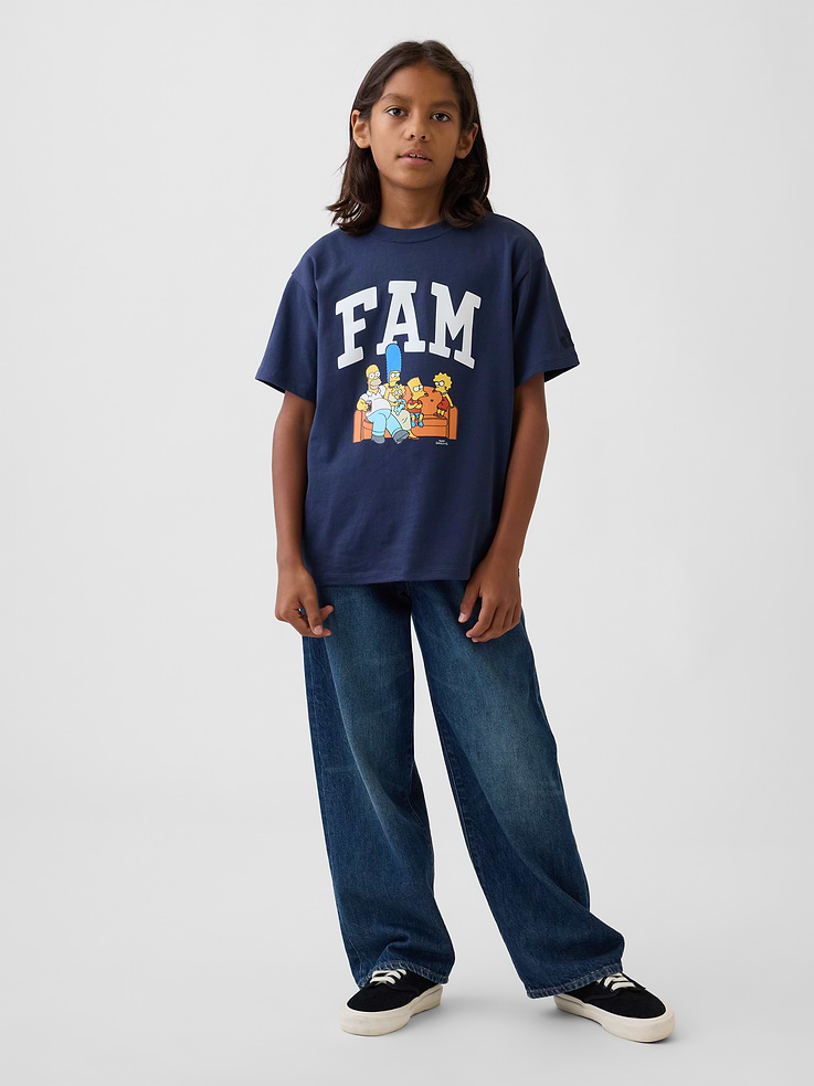 Image 3 of 7, Kids The Simpsons FAM Logo T-Shirt